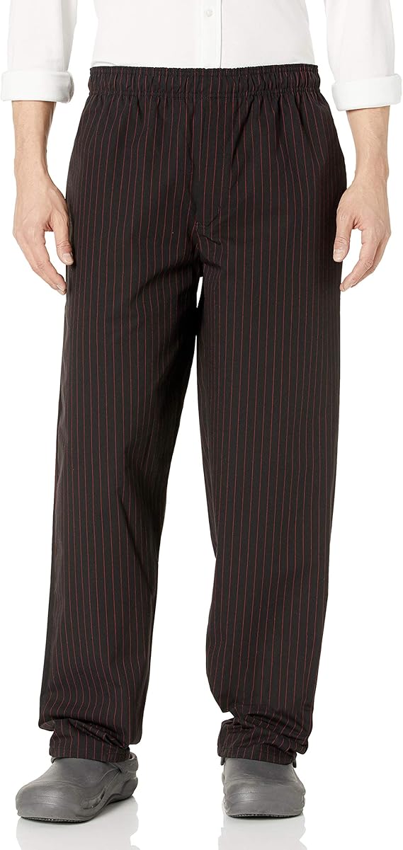 Threads Men's 40037109 Chefs Pants, Red/Blk Pinstripe, 5XLarge Amazon.co.uk Clothing