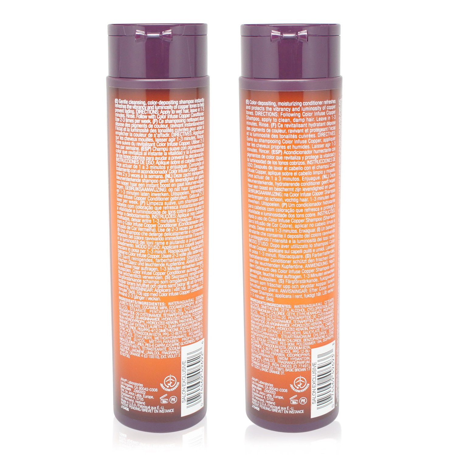 Joico Color Infuse Shampoo and Conditioner Set, Copper, 10.1Ounce