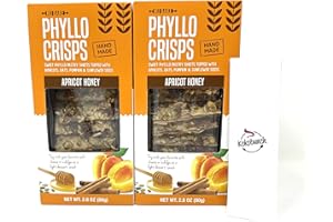 Andwing Phyllo Crisps Pastry Dough Sheets Crisp Snack Variety Bundle - Apricot Honey with Kokobunch Kit by Nu Bake | 2 Pk - 2.8 oz