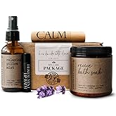 SOULISTIC ROOT Self-Care Set - Luxury Spa Bath Kit, Pillow Mist, Cooling Lip Balm, Tranquil Essential Oil Roller & Epsom Salt Bath Soak Pampering Package, Valentine's Day Holistic Gifts for Him & Her