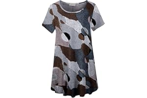 LARACE Plus Size Tops for Women Short Sleeve Shirts Casual Summer Clothes Round Neck Tunics for Leggings