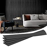 Art3d 4-Piece Wood Slat Acoustic Panels for Stylish Decor and Noise Reduction, 3D Textured Panel for Ceiling and Wall, Matte 