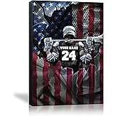 Artparel Personalized American Lacrosse Poster, Lacrosse Cracked Love Wall Art Print