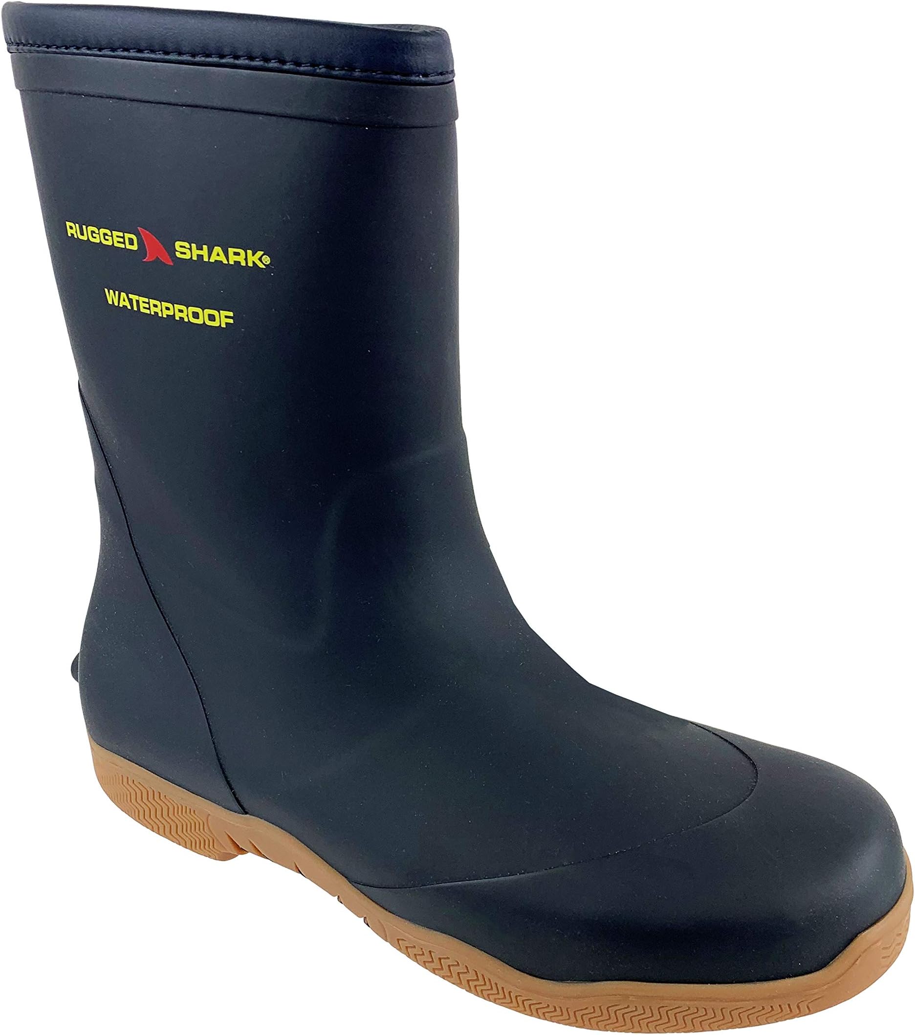 RUGGED SHARK Men's Great White Fishing Deck Boots, Waterproof, Comfortable No-Slip Sole
