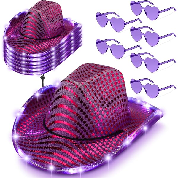 Amazon.com: Maitys 12 Pieces Space Cowgirl Hat and LED  display picture 1