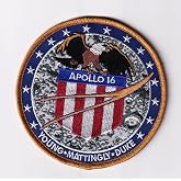 Apollo 16 Patch &ndash; with Hook and Loop, 4"
