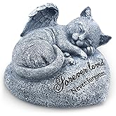 Orchid Valley Sleeping Cat Garden Statue - Pet Memorial Stone - Grave Marker - Beautifully Packaged Memorial Gift, Headstones for Cats or Thoughtful Sympathy Gift