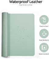 YSAGi Leather Desk Mat Large 60x35 cm Non-Slip Waterproof Light Green view 4