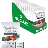 Russell Stover Sugar Free Peanut Caramel Nougat Chocolate Candy 2.4oz 10pk | Sugar free Christmas candy for sharing, treat for candy stockings filler and sharing, Christmas gift candy gift, easy gifting