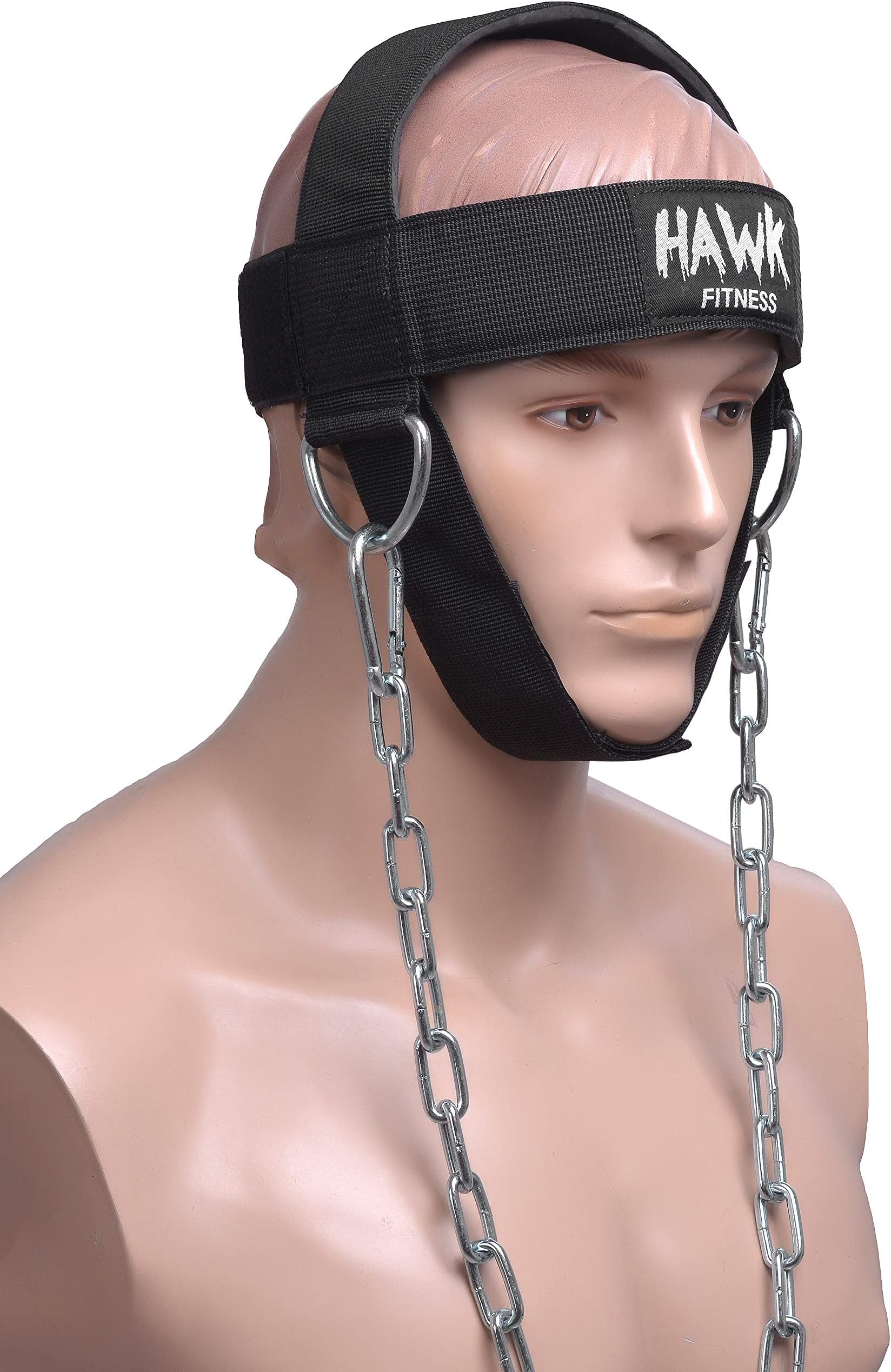 Hawk Sports Neck Harness Neck Exerciser Builder Support for Strength & Resistance Training Weight Lifting Head Harness for Stronger Neck & Traps with Adjustable Neck Strap & Steel Chain