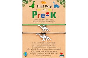 UNGENT THEM Mother Son Back to School Bracelet Mommy and Me Son Dinosaur First Day of School Bracelet for Mom and Son First Day of School Gift for Son Boys