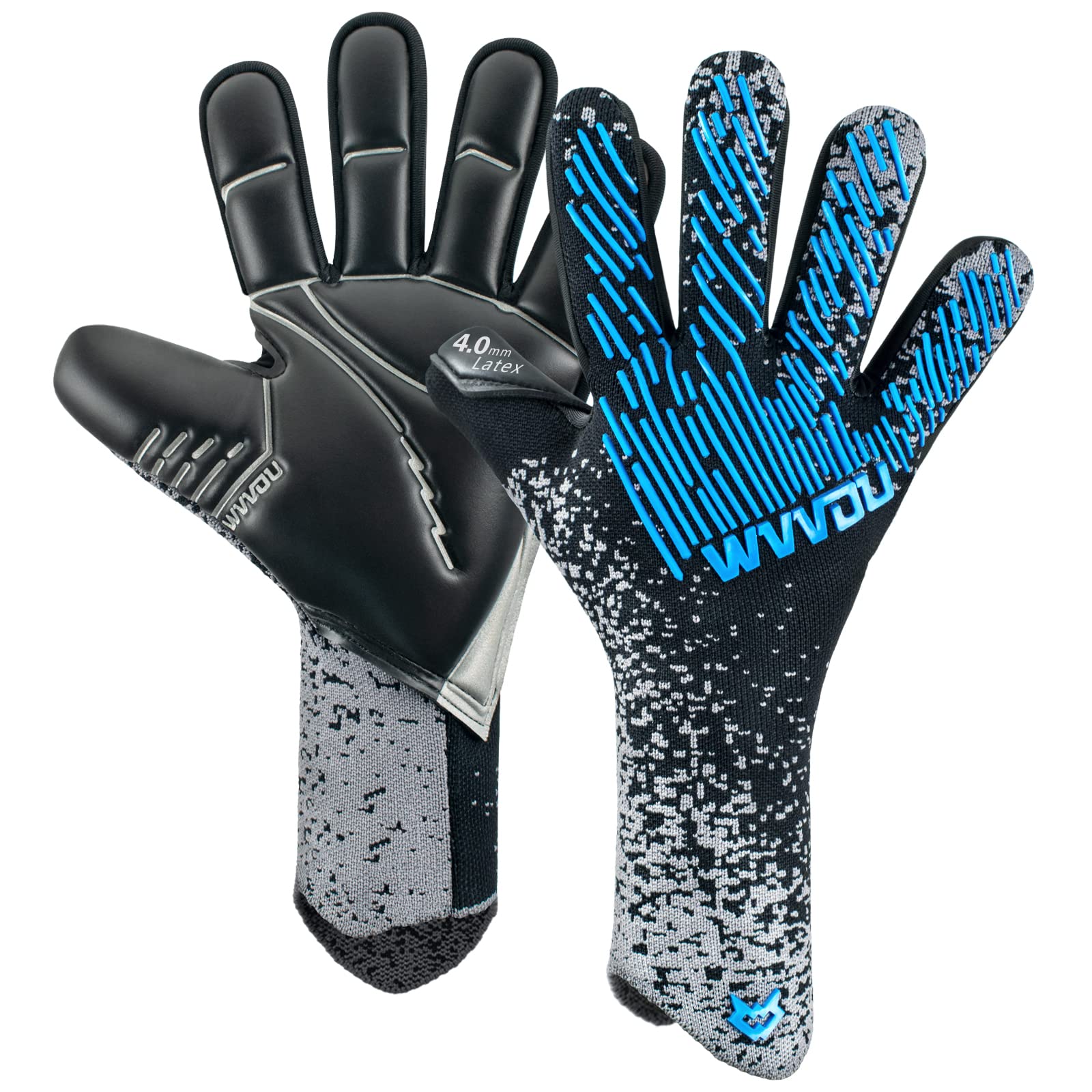 WVVOU Soccer Goalie Gloves Youth Adults, High Performance Goalkeeper Gloves, Breathable Soccer Gloves, 4+3mm Super Grip for The Toughest Saves