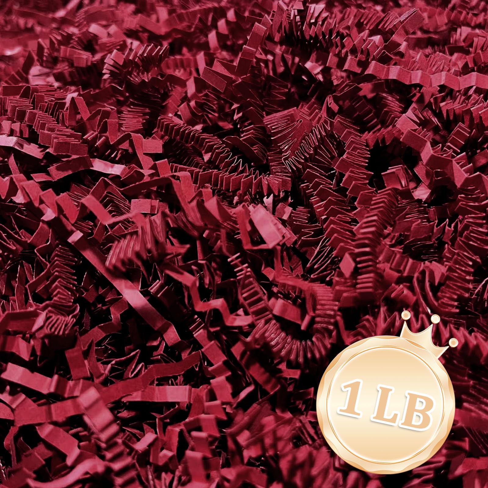 Photo 1 of 1 LB Deep Red Crinkle Cut Paper Shred Filler Great for Gift Wrapping, Deep Red Basket Fillers, Birthday, Gift Wrapping, Anniversary, Halloween Valentine's Day Christmas Party Decor Filling Supplies