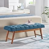Amazon Basics Modern Padded Upholstered Bench Navy Blue 112 cm view 4