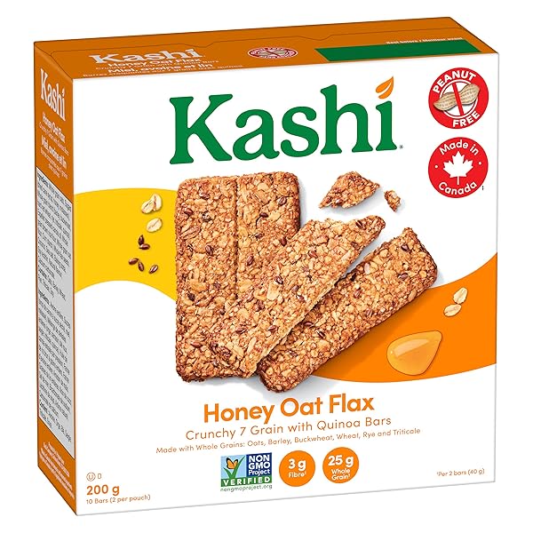 KASHI, 7 GRAIN, HONEY OAT FLAX WITH QUINOA, 10 BARS, 200G/7.1OZ, CANADIAN}