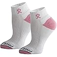 Paul Bryan Pink Ribbon Breast Cancer Awareness Ankle Cotton Socks - USA Made, Super Soft, Extra Durable, Comfortable