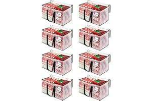 BlissTotes Moving Bags, 8-Pack Storage Bags, Moving Bags Heavy Duty Extra Large, Moving Totes, Clear moving Bags, Reinforced Handles & Tag Pocket, Christmas Totes (125L)