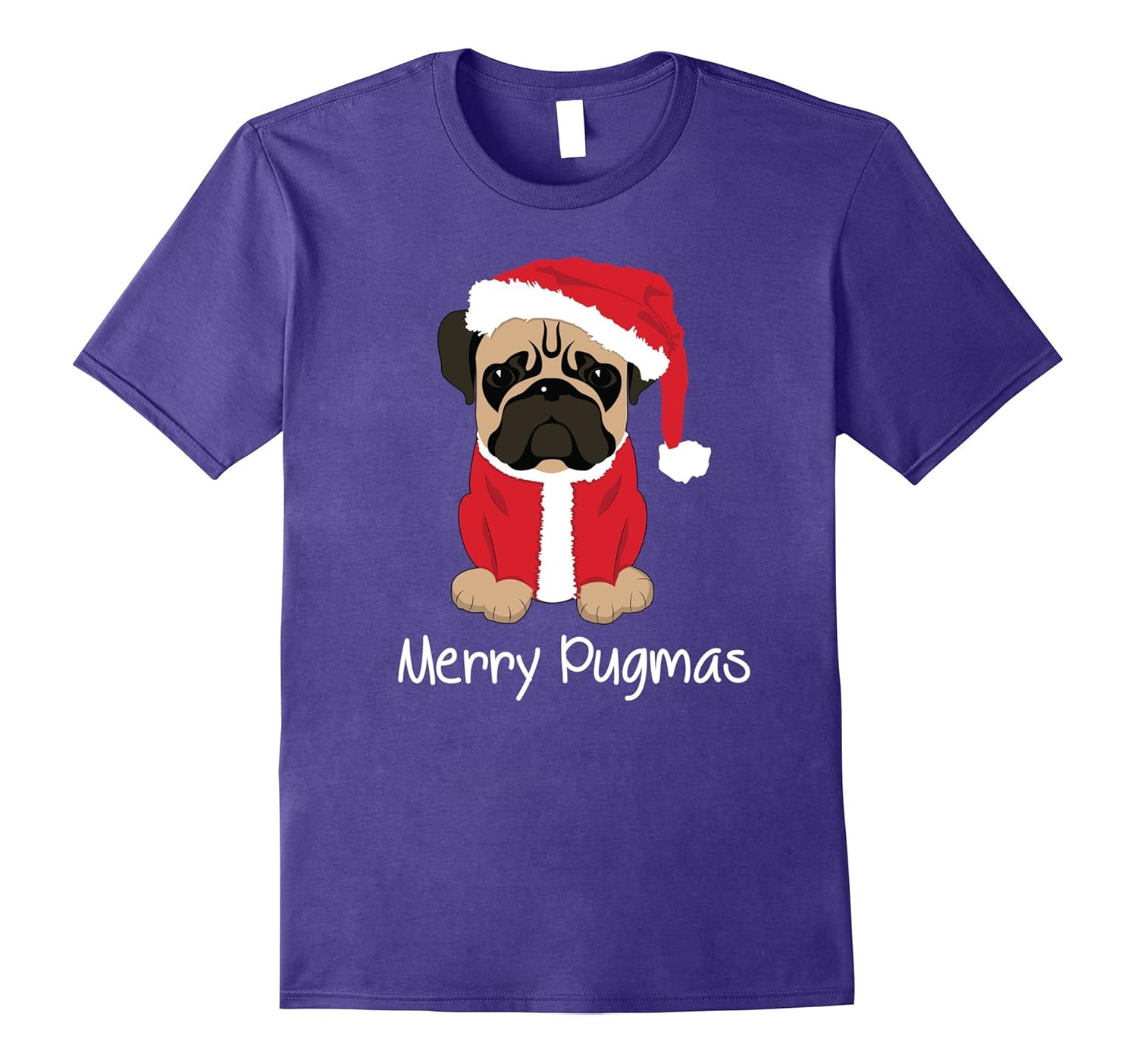 Funny Pug shirt for Merry Pugmas, cute pug face in t-shirts-ANZ