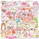 50pcs Coquette Pink Bows Stickers Vintage Aesthetic