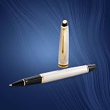 Waterman Expert Rollerball Pen Stainless Steel 23k Gold Trim Fine Point view 5