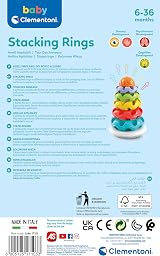 Clementoni Stacking Rings Baby Toy 5 Colourful Rings Textured Surfaces 10+ view 4