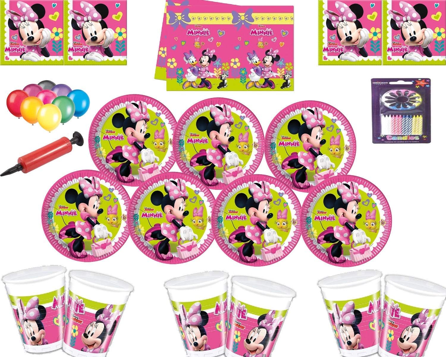 Set de fiesta de cumpleaños de Minnie WENTS 91PCS Disney Minnie Mouse