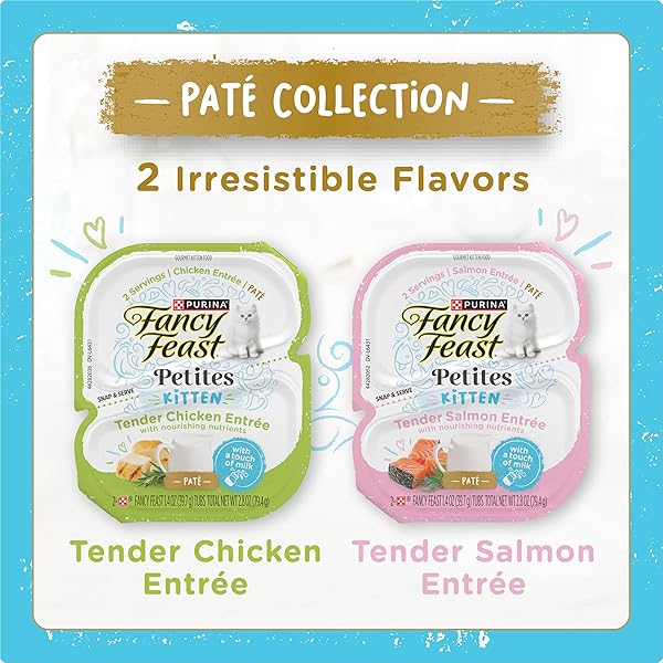 FANCY FEAST PURINA PETITES KITTEN TENDER PATE GOURMET WET KITTEN FOOD VARIETY PACK – 12 CT. TUB