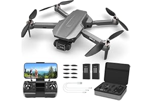 FERIETELF Drones with Camera for Adults 4K - B12 GPS Drone, Under 250g, Brushless Motor, Auto Return, Follow Me, Point of Interest, 50 Mins Long Flight, Lightweight and Foldable Drone for Beginner