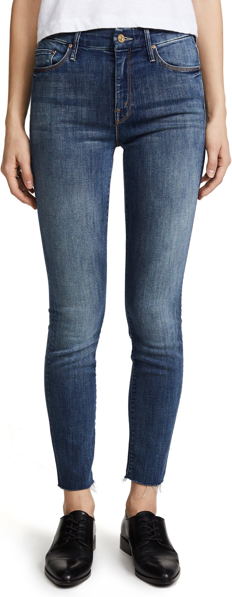 MOTHER Women's High Waisted Looker Ankle Fray Jeans