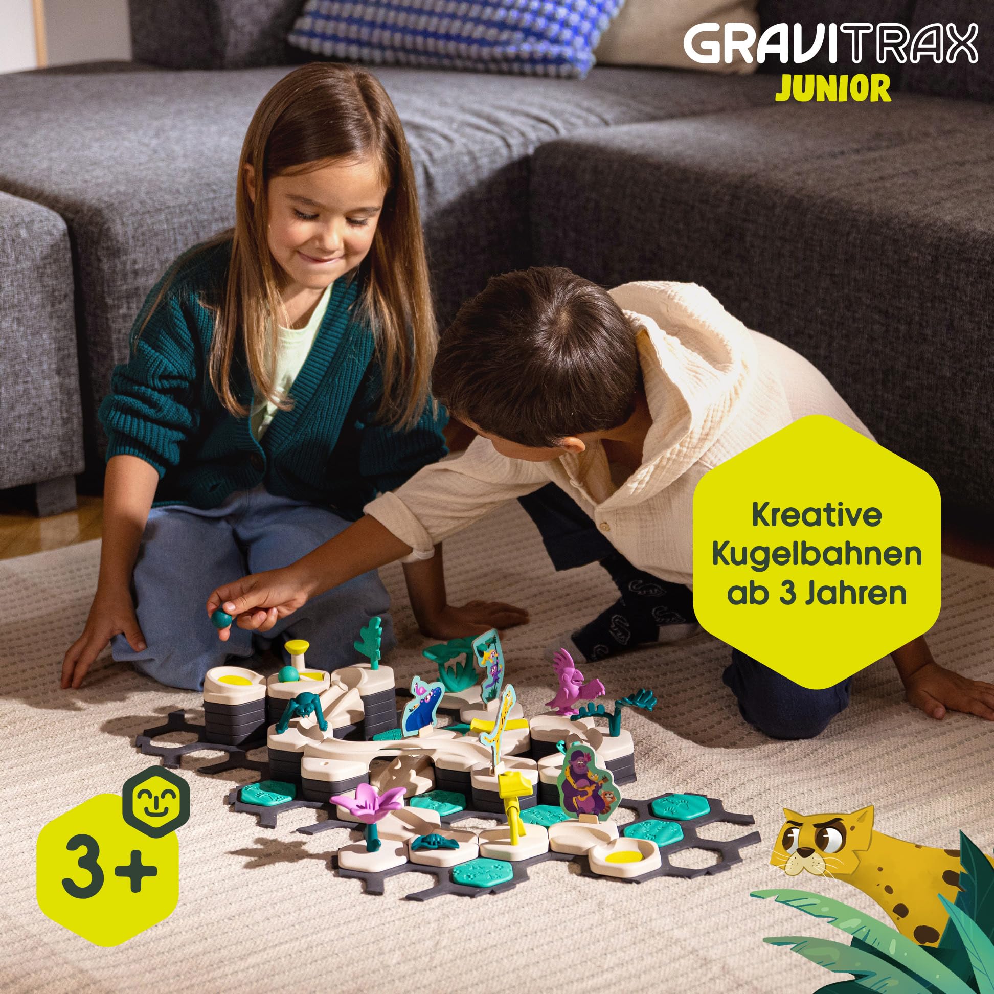 Ravensburger GraviTrax Junior Starter-Set L Jungle 27499 -Murmelbahn überwiegend aus nachwachsenden Rohstoffen mit Themenwelten, Lern- und Konstruktionsspielzeug für Jungs und Mädchen ab 3 Jahren 8