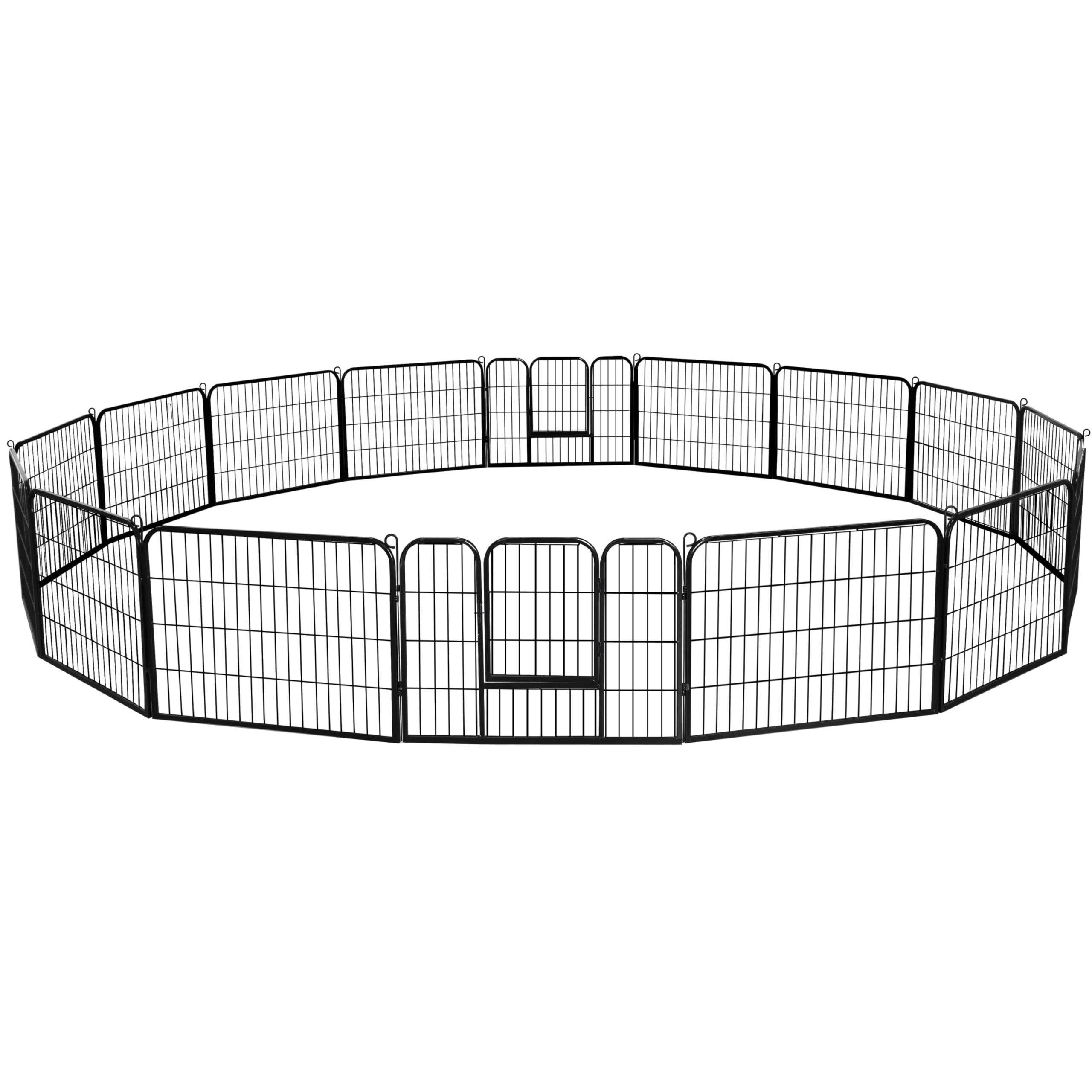 Yaheetech Decorative Garden Fence - 24in x 43ft Rustproof Folding Fencing Landscape Patio Flower Bed Animal Barrier Border for Dog Outdoor Fences Black Image