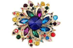 LAXPICOL Vintage Women's Austrian Crystal Elegant Flower Brooch Wedding Broach Pin