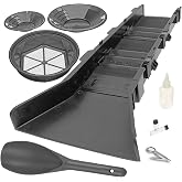Sluice Fox Complete Gold Mining Kit with Sluice Box and Bucket Classifier | Portable Sluice Box Breaks Down into 24-Inch Sections for Easy Transport Black Kit with Stream Flare
