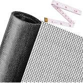 Replacement Window Screens, 48X118 Inch Durable Window Screen Mesh for Patio Porch Door Windows, DIY Adjustable Fiberglass Screen Repair Kit Sliding Net Roll Pet, Black by Ouskr