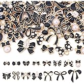Magibeads 60Pcs Bow Charms Cute Bow Tie Alloy Enamel Charms Assorted Bowknot Dangle Pendants for Valentine's Day DIY Earring Bracelet Necklace Keychain Jewelry Making