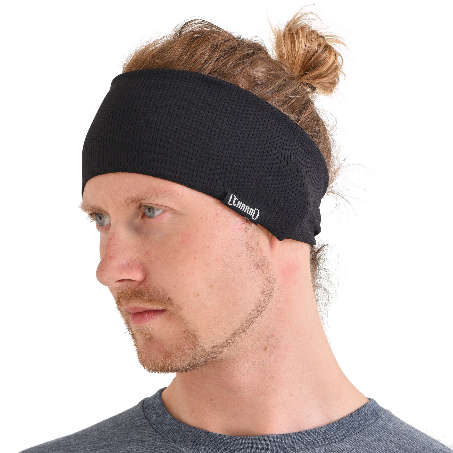 Casualbox | Sports Headband Yoga Hairband Sweat Wicking Moisture Absorbing Black(Size: One size)