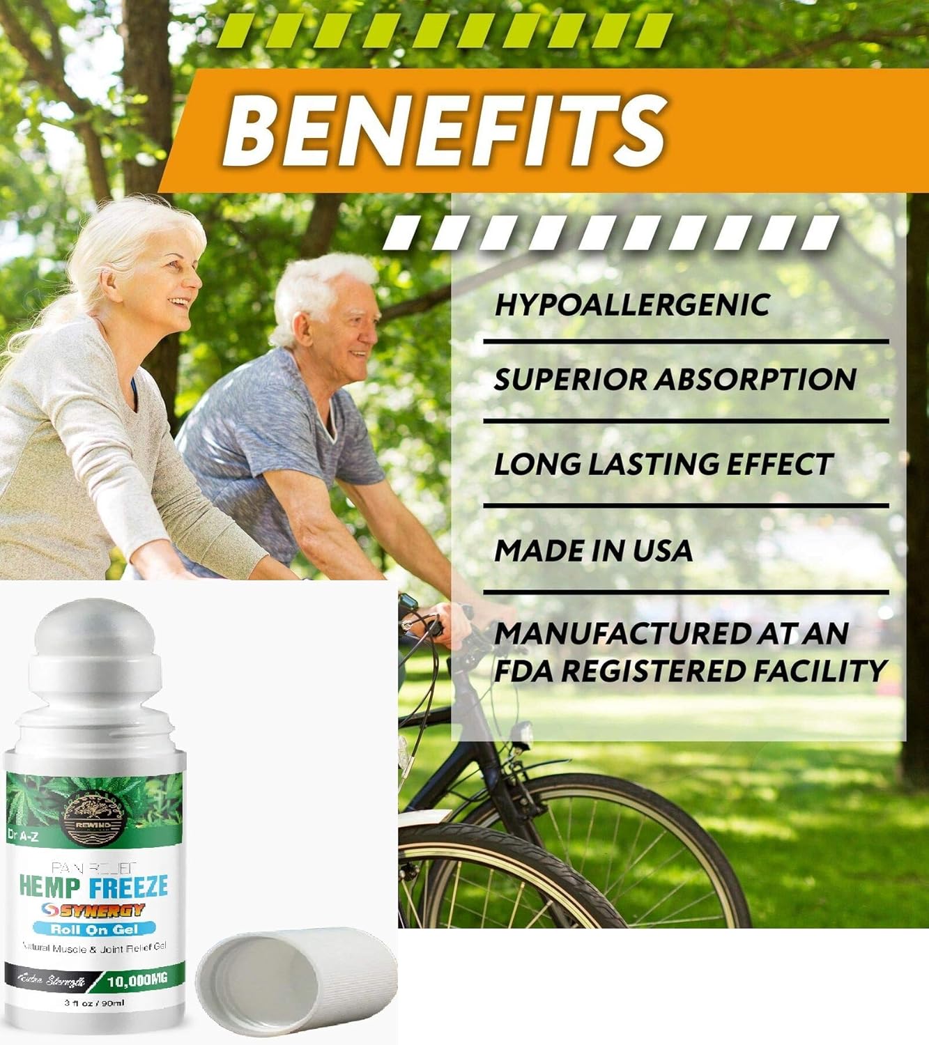 Natural Hemp Extract Roll On Oil, Turmeric, Ginger, Arnica, Emu Oil For A Fast & Lasting Pain Relief for Arthritis, Sore Joint Muscle Backaches Sprains, Joint & Back Pain, Reduce Inflammation Safe, Ef: Health & Personal Care