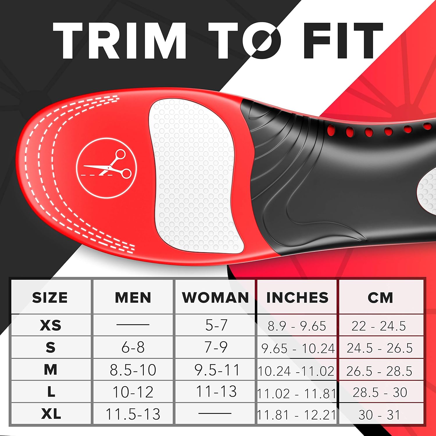 Plantar Fasciitis Arch Support Insoles for Men and Women Shoe Inserts - Orthotic Inserts - Flat Feet Foot - Running Athletic Gel Shoe Insoles - Orthotic Insoles for Arch Pain High Arch - Boot Insoles: Health & Personal Care