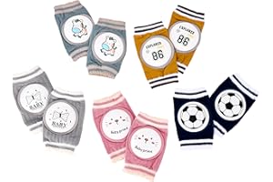 BRYNNBERG Baby Knee Pads for Crawling - Anti Slip Toddler Knee Pads - Baby Crawling Knee Pads Protection Set 6-24 Months - Soft Cushioned Protectors with Animal Print - Durable Support for First Steps