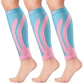 CAMBIVO 3-Pair Calf Compression Sleeves for Men & Women – Footless Socks for Shin Splints & Leg Pain Relief, 1 Pair Available