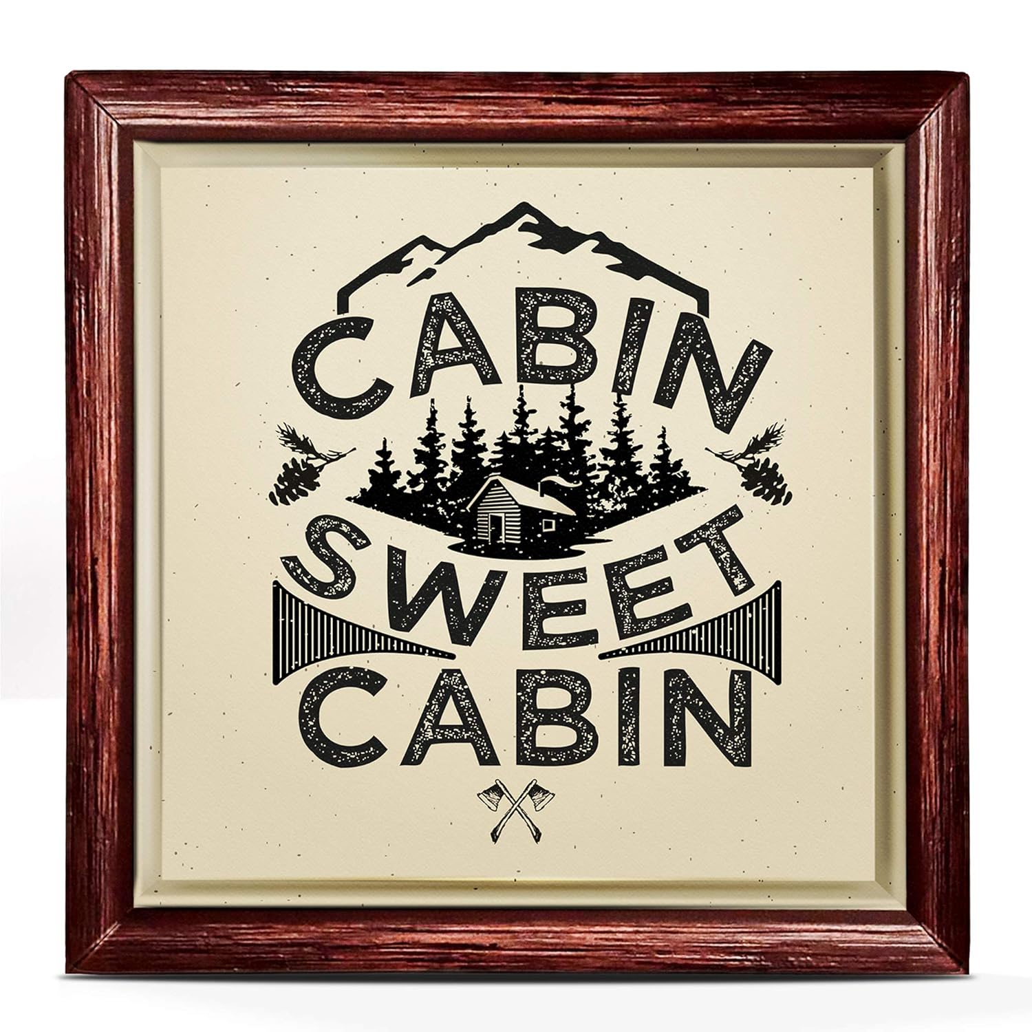 Cabin Themed Decor | Fantastic Gifts for Outdoorsmen | Inspiring Gift for Adventurers and Nature Lovers | Unique and Memorable Log Cabin Wall Decor | A Beautiful Ceramic with A Lovely Quote