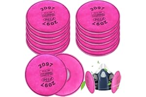 10pcs 2097 Respirator Filters, Particulate Filter Wool for P100 Filter Holder, Mounted on 2097 Filter Holder Compatible with 