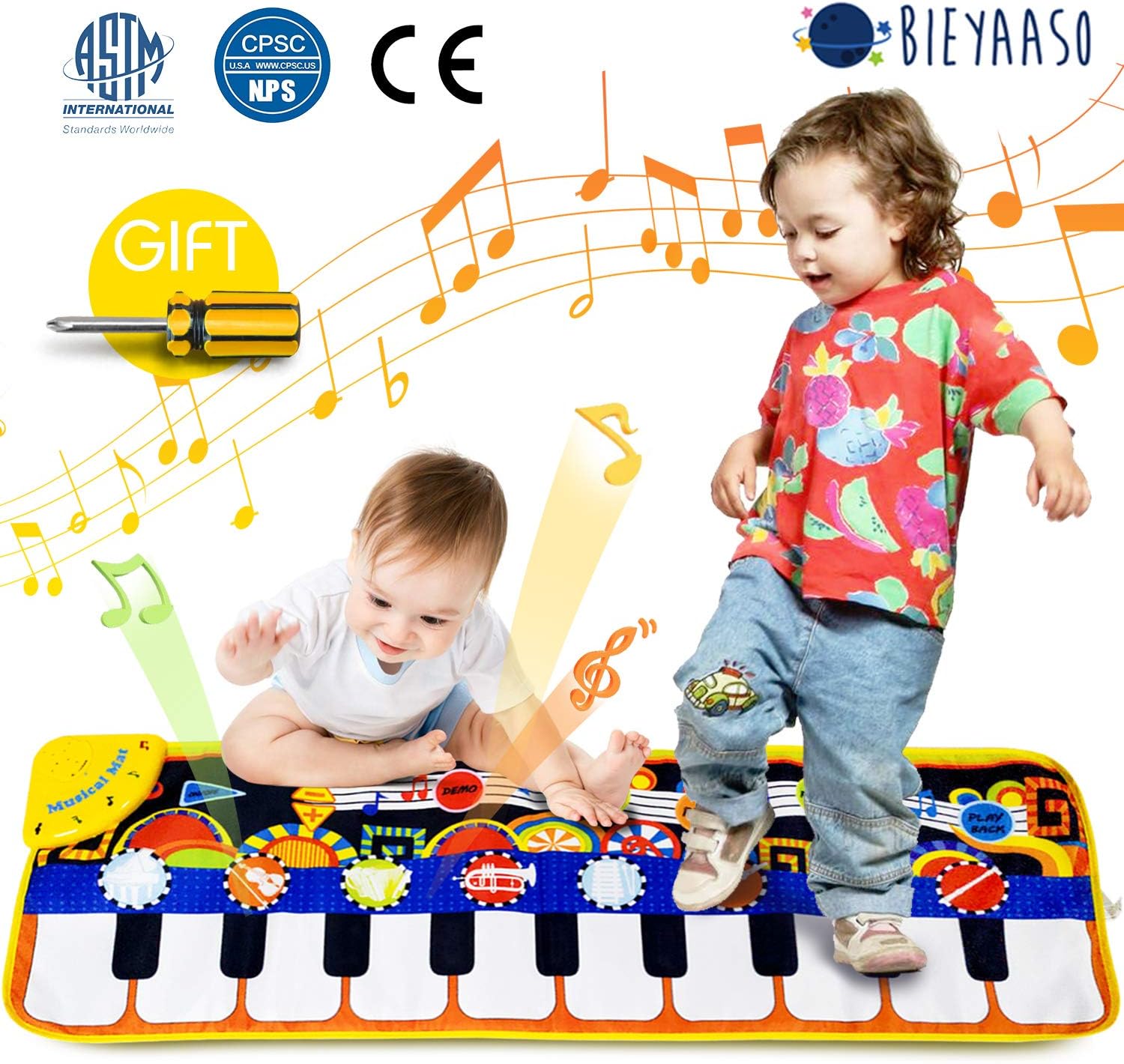 musical piano play mat