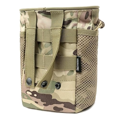 thumbnail image 2 of Obemisk Dump Pouch, Tactical Molle Drawstring Magazine Dump Pouch, Adjustable Military Utility Belt Fanny Hip Holster Bag Outdoor Ammo Pouch, Tactical Molle Drawstring Magazine Dump Pouch(Brown 2 of 14