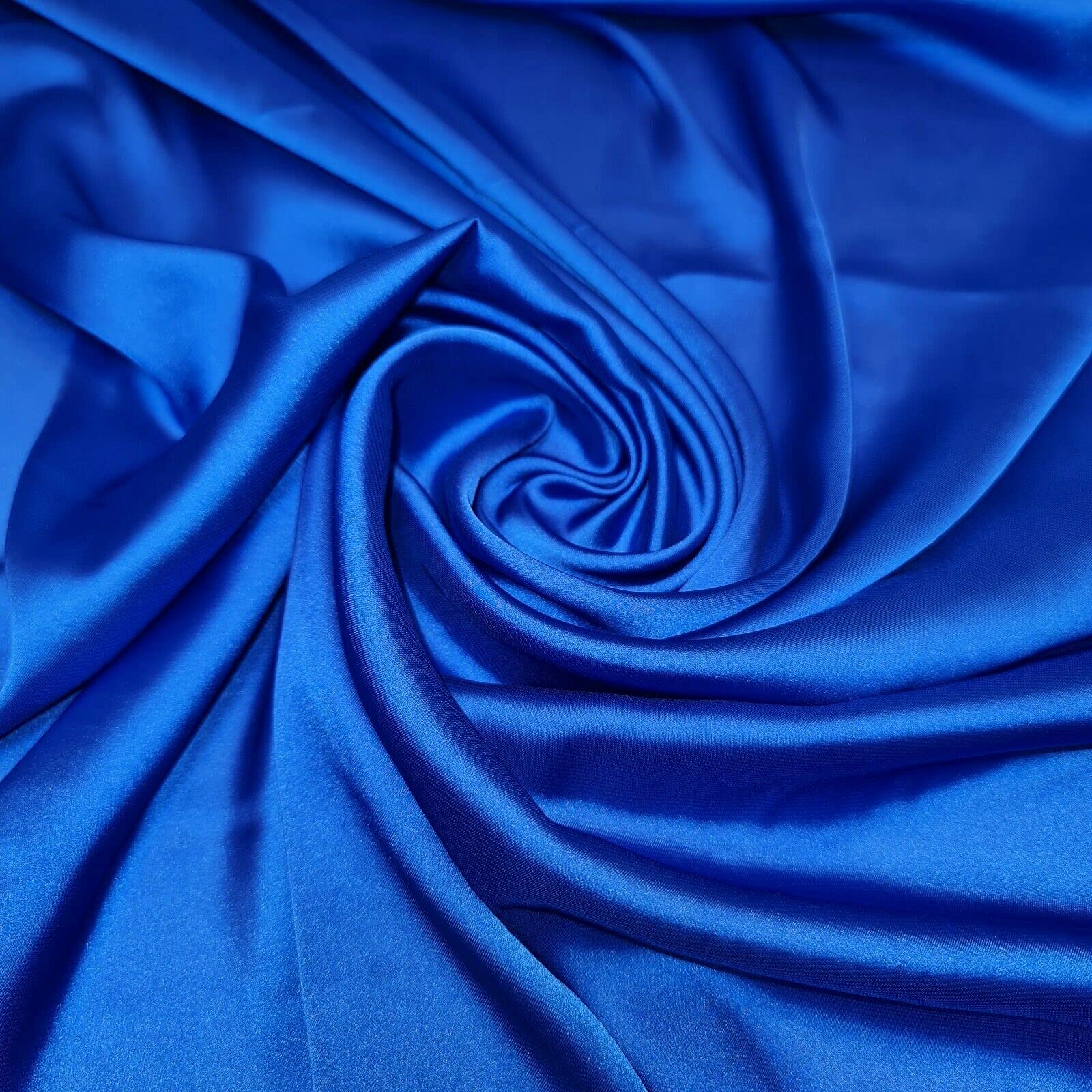 New Lightweight Polyester Silk Charmeuse Silky Satin Finish, Dressmaking, Bridal, Prom, Décor - Craft Fabric Material 44" - 112 cm Wide Sold in 1 Meter Pre - Cut Lengths (Royal Blue (26))