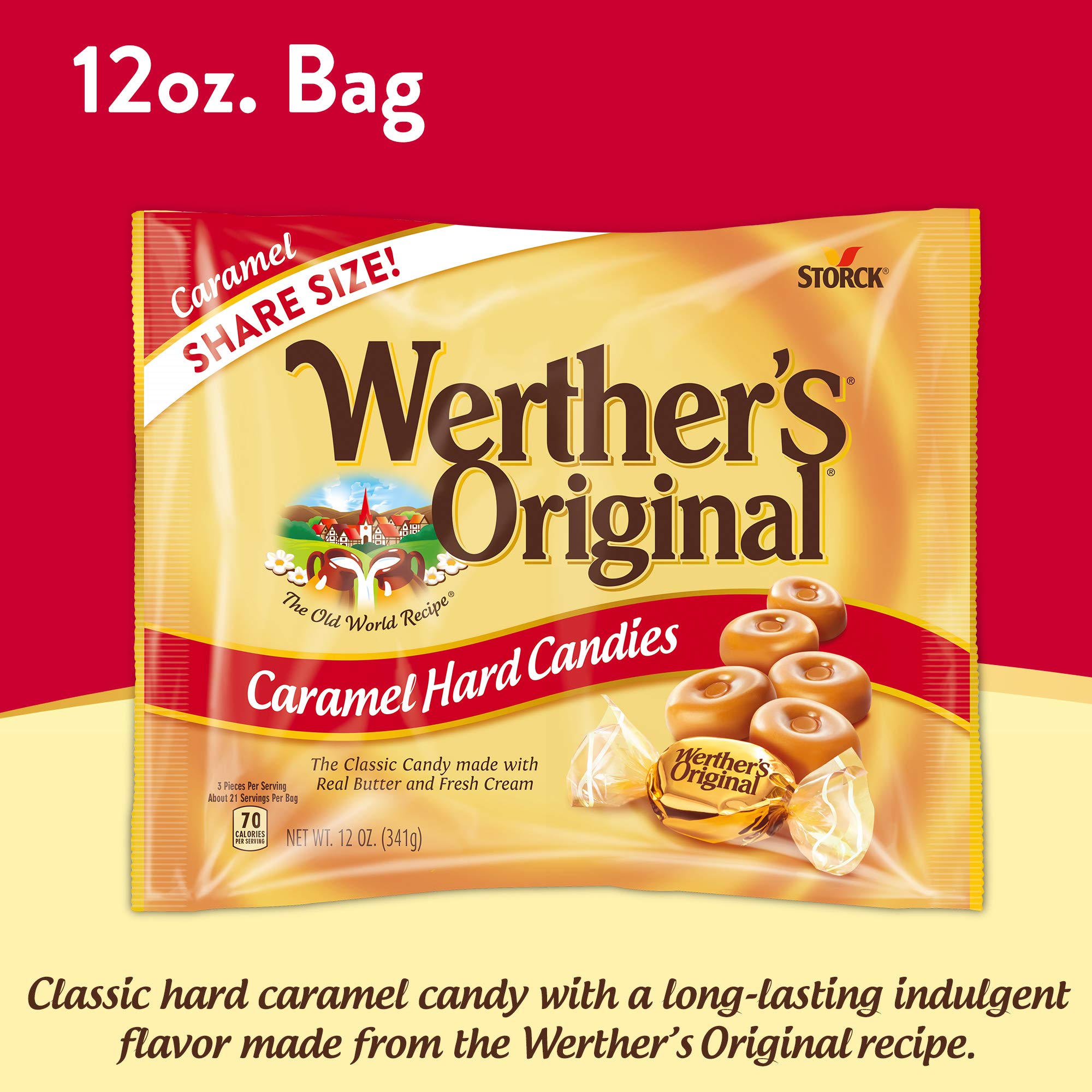 WERTHER'S ORIGINAL Caramel Hard Candies, 9 Ounce Bag, Hard Candy