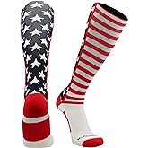 MadSportsStuff USA American Flag Stars and Stripes Socks for Baseball Softball Football Youth and Adult Boys Girls Men Women