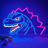 Atomic Lizard Neon Sign, King of the Monsters Neon Light, Kaiju Monster Wall Art, Sci-Fi Decor, Pop Culture Gift