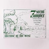 Incienso de Santa Fe - 7 Scent Sampler Natural Wood Incense with Burner, Includes Piñon, Cedar, Juniper, Hickory, Alder, Mesquite, and Fir Balsam (70 Bricks) - Made in the USA