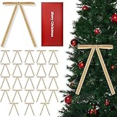 TryLook 24 PCS Velvet Christmas Tree Bows,Christmas Wreath Bows,Rustic Crafts Gift Bows for Christmas Tree Indoor Outdoor Decoration(3/8'' Wide, 5 * 7 inch) Khaki